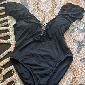 La Blanca ruffle one piece suit